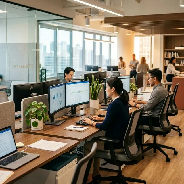 ReliTech office workspace stock photo